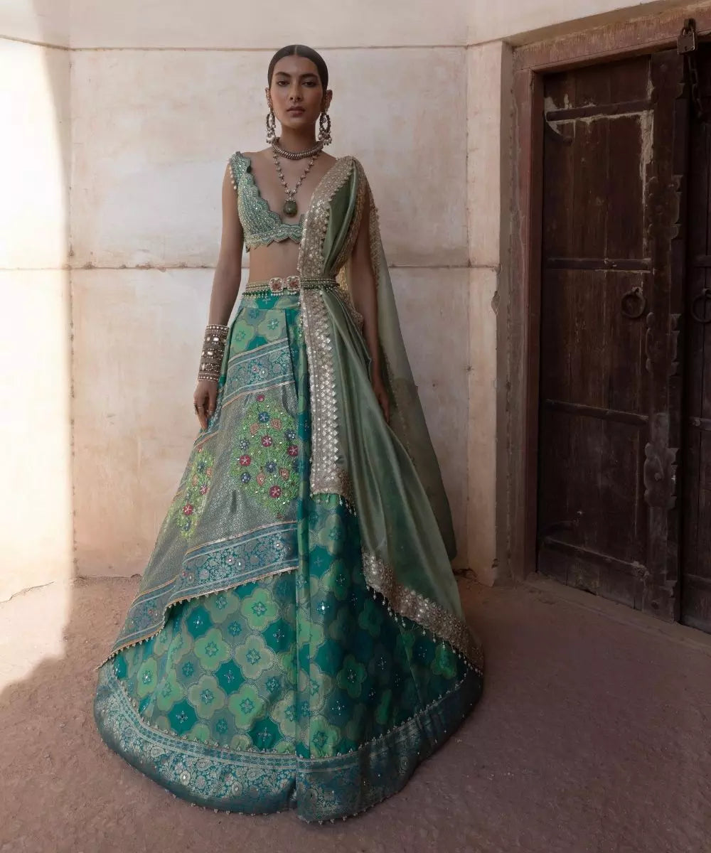 ADITI GUPTA - Banarsi Chanderi Lehenga set